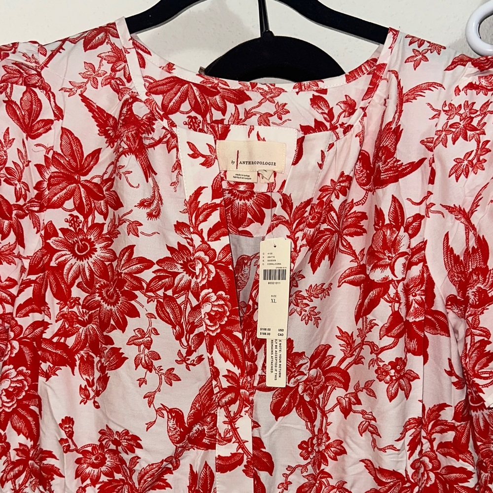 Anthropologie Somerset maxi dress Coral floral